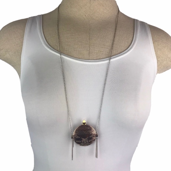 House of Harlow Mosiac Aztec Tassel Long Necklace - Picture 2 of 7